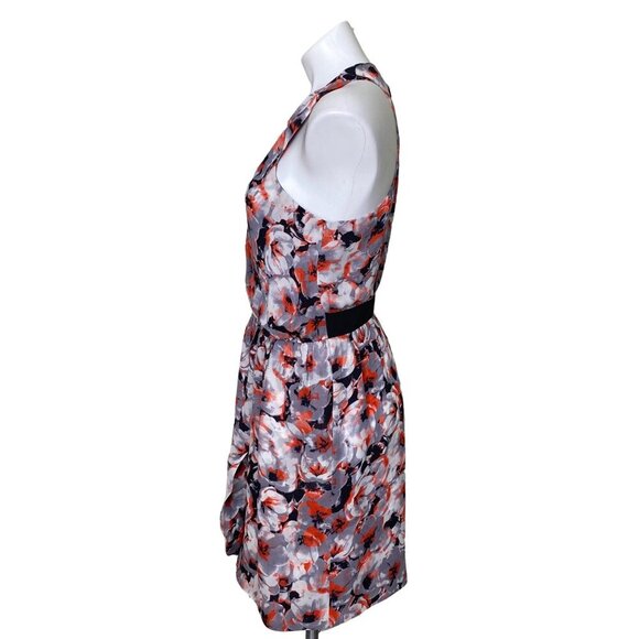 Parker NWT $264 Winnie Tango Floral Print V-Neck Silk Dress, Women's Size L - Picture 7 of 13